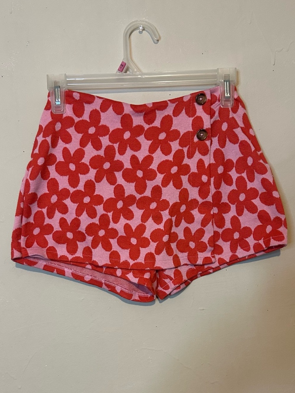 Pink and Red Floral Skort